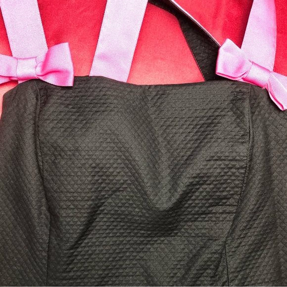 INC International Concepts Black & Pink Bow Tie Criss Cross Strap Sheath Dress - Picture 9 of 9